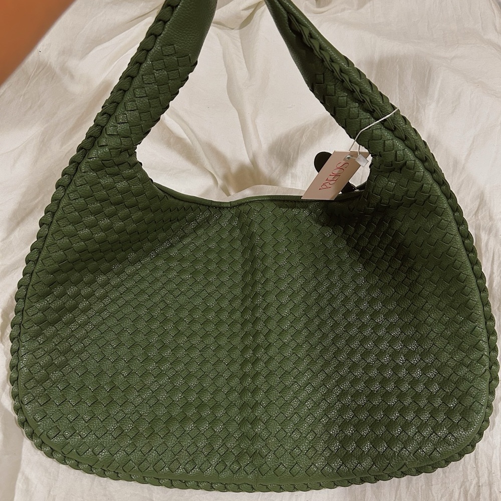 SOERA Green Woven Handbag